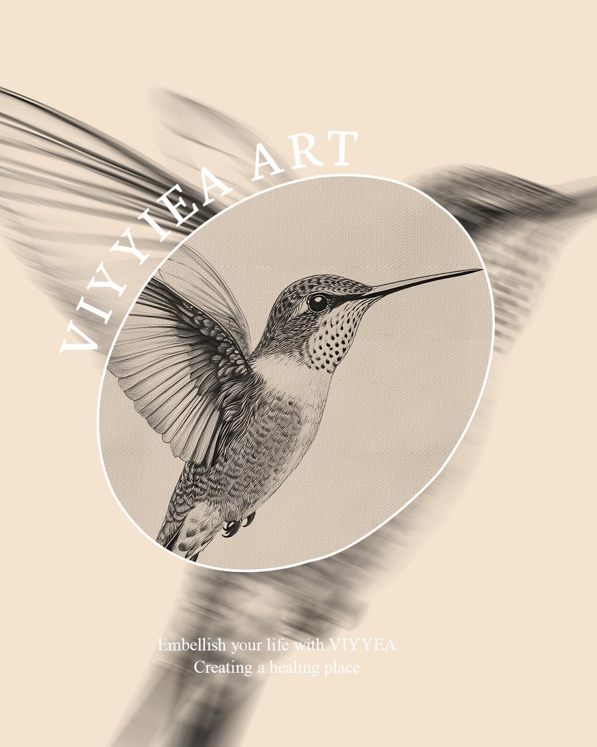 VIYYIEA Vintage Gold Framed Wall Art, Sketch Birds Canvas Painting, Cute but Exquisite Wall Decor, No Glass No Glare, Suitable for Bedside Tables, Foyer, Bookshelves,【Hummingbird】-10L x 8W - Image 4