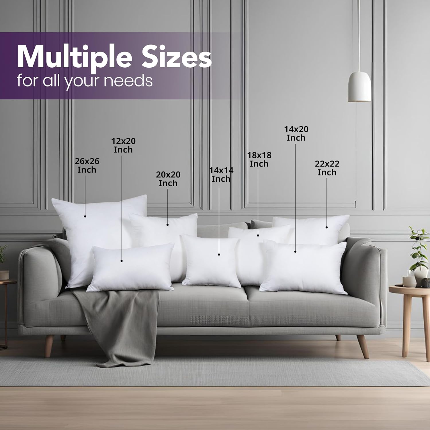 Utopia Bedding 18x18 Pillow Inserts, Set of 2, White – Indoor Decorative Throw Pillows for Bed, Sofa & Couch – Soft, Supportive & Fluffy Cushion Inserts - Image 2